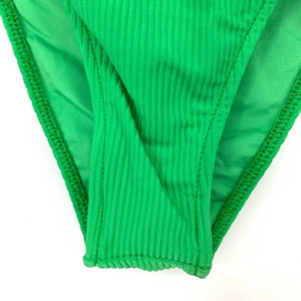 Frankie's Bikinis Women's Size XS High Waist Bikini Swim Bottom Green NWOT*